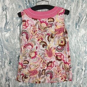 Pink Paisley Sleeveless Top